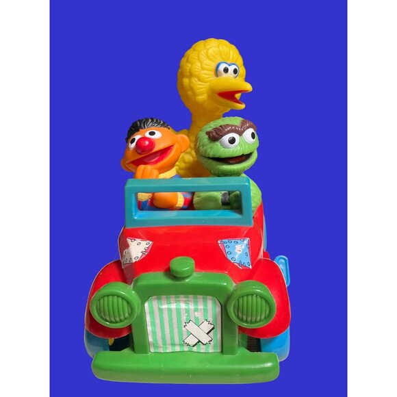 Sesame Street Vintage (illco, 1988) Wobbly Car Big Bird, Oscar, Ernie - Picture 2 of 12